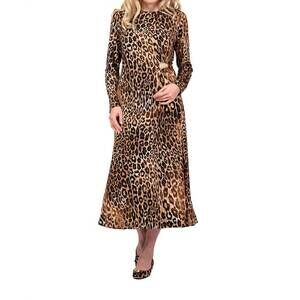 NEW SCAPA long-sleeve dress with clip accessory in animal print